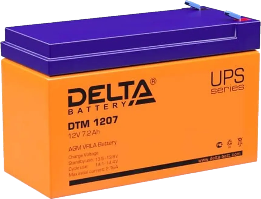Аккумулятор Delta DTM 1207, 12 В 7,2 Ач